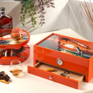 Humidor Roma “Special Club Edition” Arancio Caribbean beach - immagine 13